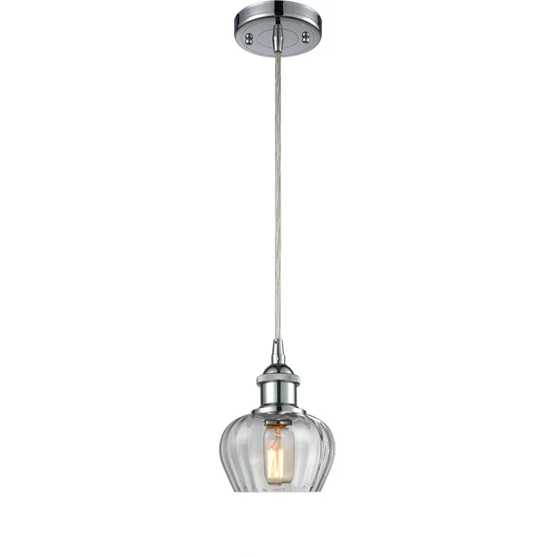 Ballston Fenton 1 Light 7 inch Polished Chrome Mini Pendant Ceiling Light in Clear Glass, Ballston