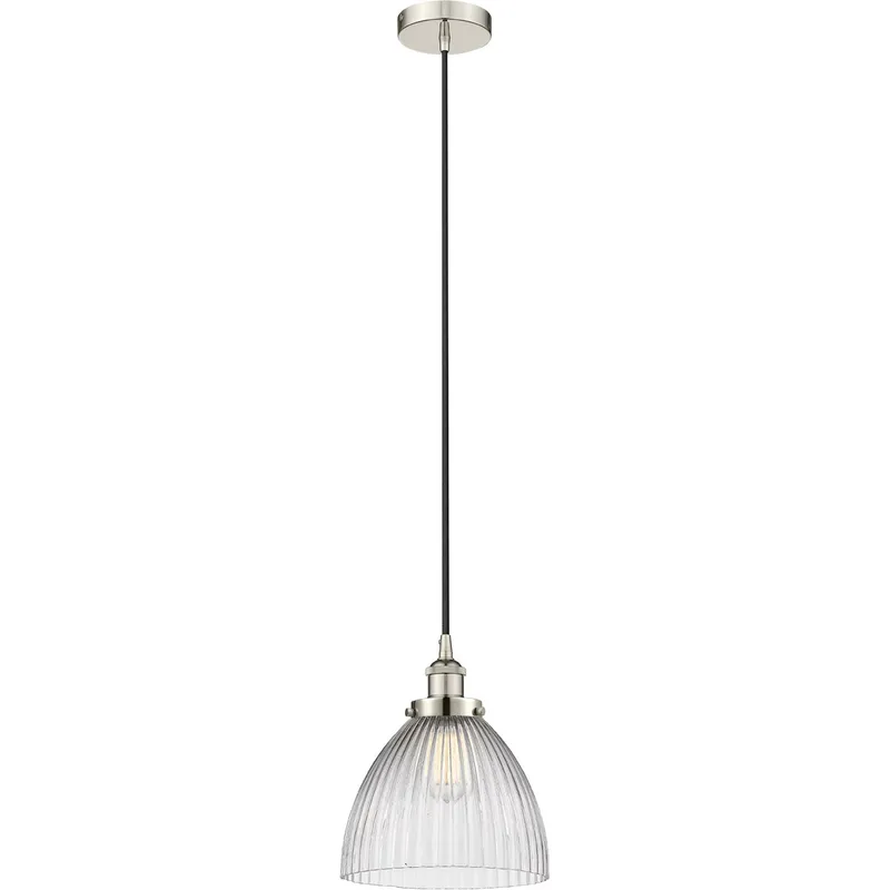Edison Seneca Falls LED 10 inch Polished Nickel Mini Pendant Ceiling Light