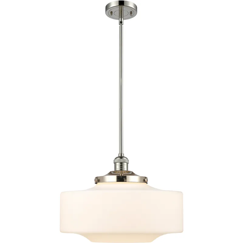 Franklin Restoration Bridgeton LED 11.75 inch Polished Nickel Mini Pendant Ceiling Light in Matte White