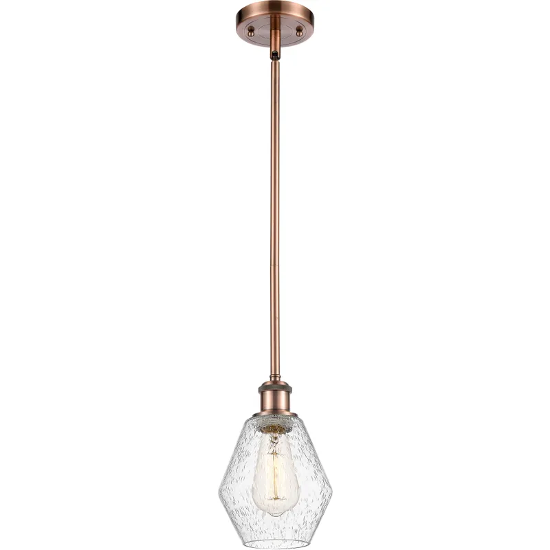 Ballston Cindyrella LED 6 inch Antique Copper Mini Pendant Ceiling Light in Seedy Glass