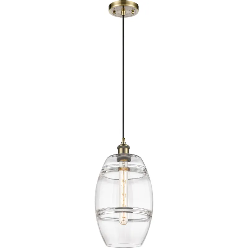 Ballston Vaz 1 Light 8 inch Antique Brass Cord Hung Mini Pendant Ceiling Light