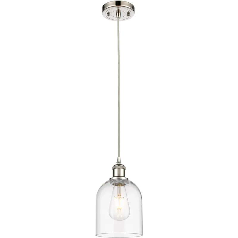 Ballston Bella 1 Light 5.5 inch Polished Nickel Cord Hung Mini Pendant Ceiling Light