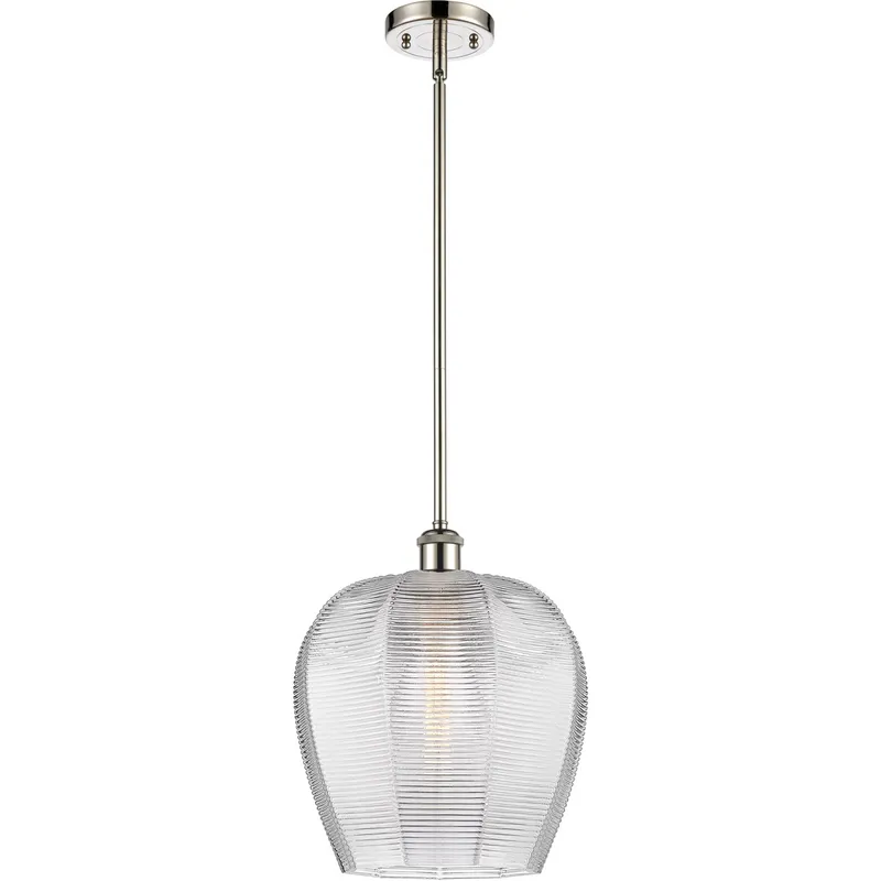 Ballston Norfolk 1 Light 12 inch Polished Nickel Mini Pendant Ceiling Light in Clear Glass