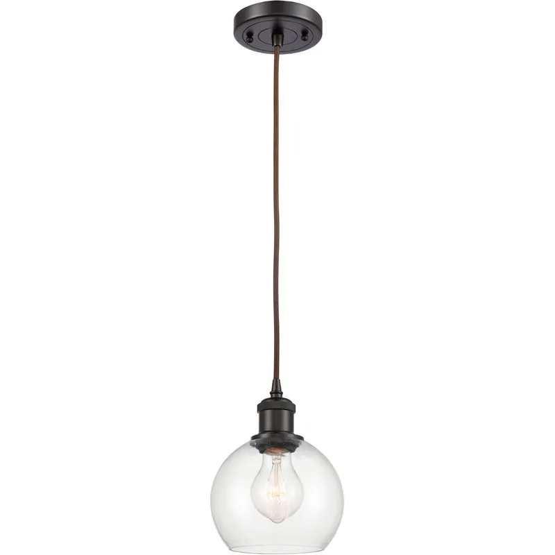 Ballston Athens 1 Light 6 inch Oil Rubbed Bronze Mini Pendant Ceiling Light in Clear Glass
