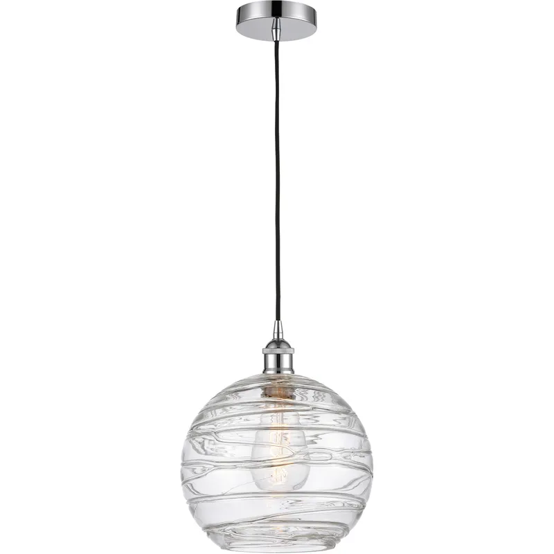 Edison Athens Deco Swirl LED 10 inch Polished Chrome Mini Pendant Ceiling Light