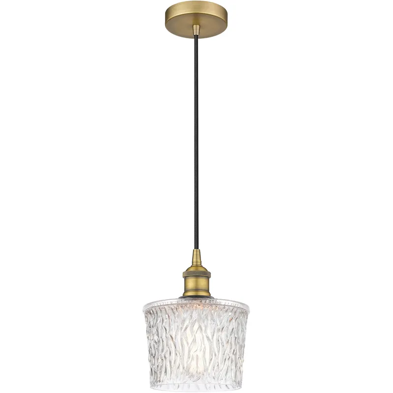 Edison Niagra LED 6.5 inch Brushed Brass Mini Pendant Ceiling Light