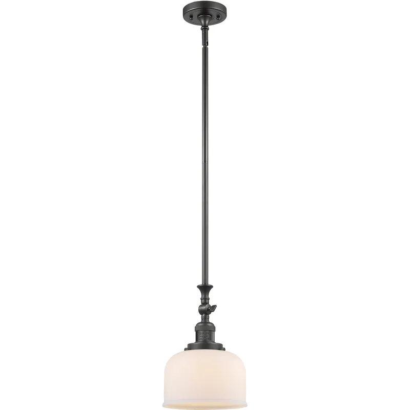 Franklin Restoration Bell 1 Light 8 inch Oil Rubbed Bronze Mini Pendant Ceiling Light in Incandescent, Matte White, Franklin Restoration