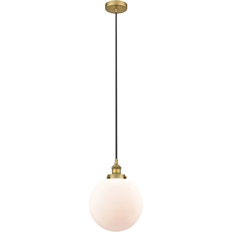 Edison Beacon LED 10 inch Brushed Brass Mini Pendant Ceiling Light