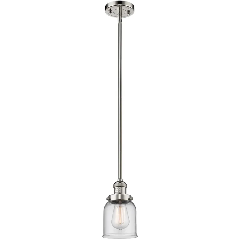 Franklin Restoration Bell 1 Light 5 inch Polished Nickel Mini Pendant Ceiling Light in Incandescent, Clear, Franklin Restoration