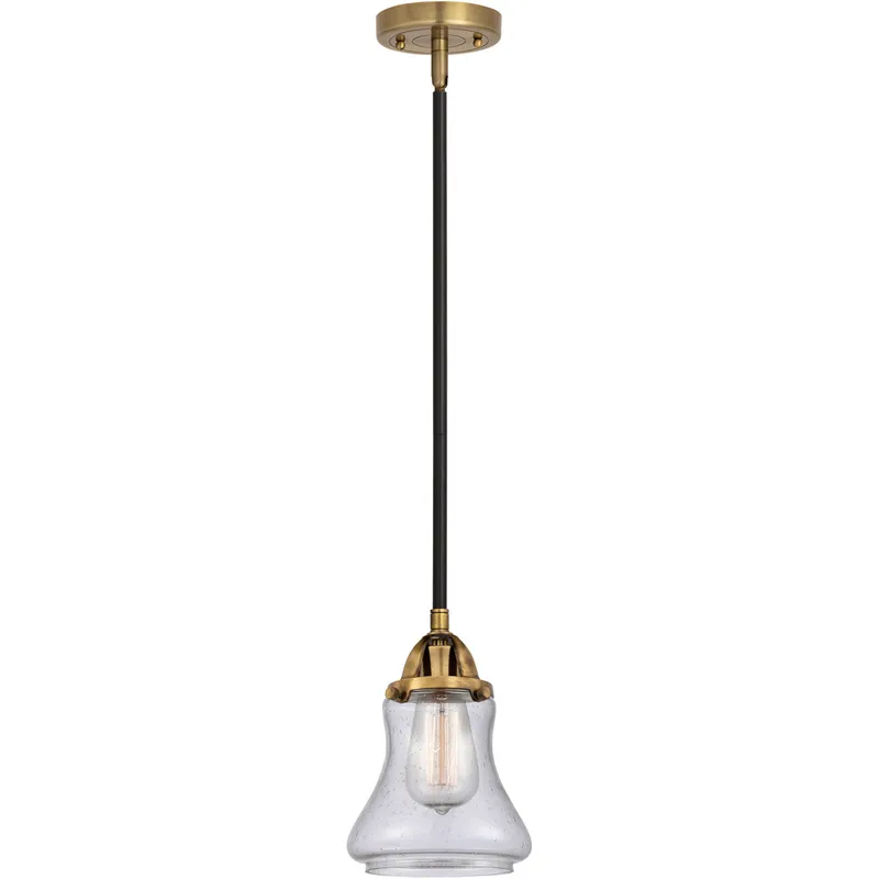 Nouveau 2 Bellmont 1 Light 6 inch Black Antique Brass Mini Pendant Ceiling Light in Incandescent, Seedy
