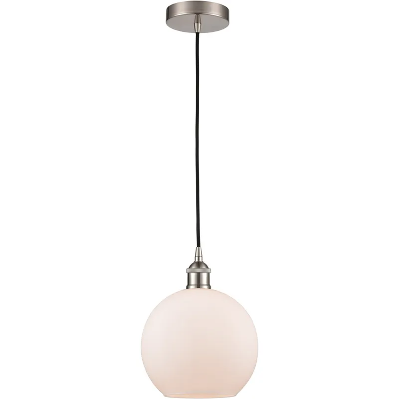 Edison Athens 1 Light 8 inch Brushed Satin Nickel Mini Pendant Ceiling Light