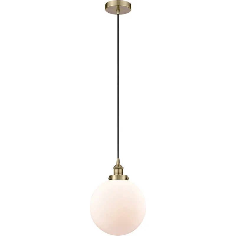 Edison Beacon LED 10 inch Antique Brass Mini Pendant Ceiling Light