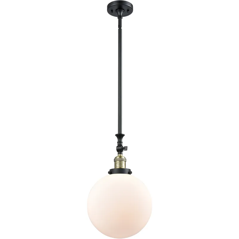 Franklin Restoration Beacon LED 10 inch Black Antique Brass Mini Pendant Ceiling Light in Matte White, Franklin Restoration
