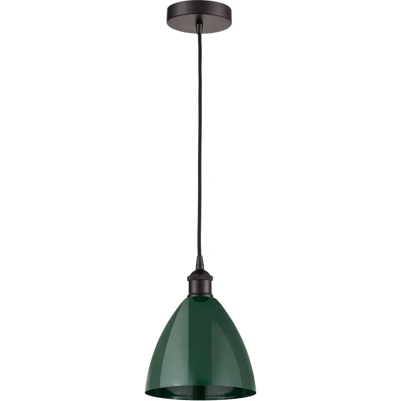 Edison Plymouth Dome LED 8 inch Polished Nickel Mini Pendant Ceiling Light
