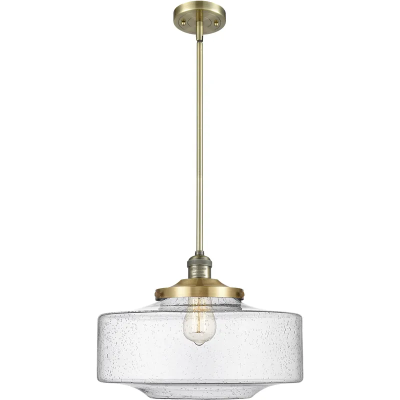 Franklin Restoration Bridgeton 1 Light 11.75 inch Antique Brass Mini Pendant Ceiling Light in Incandescent, Seedy