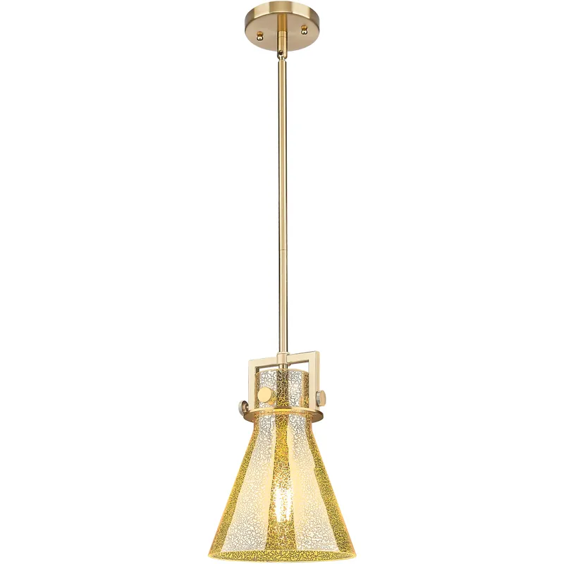 Newton Cone 1 Light 8 inch Champagne Bronze Mini Pendant Ceiling Light in Mercury Glass