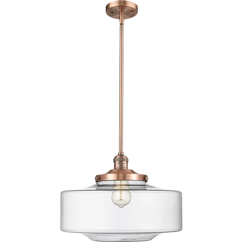 Franklin Restoration Bridgeton 1 Light 11.75 inch Antique Copper Mini Pendant Ceiling Light in Incandescent, Clear