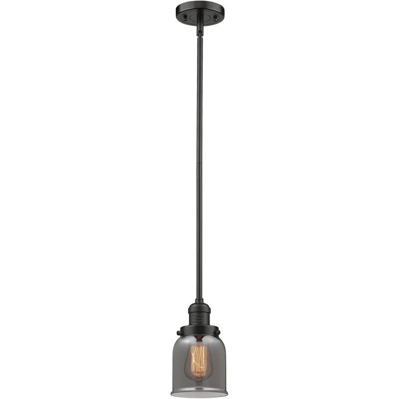 Franklin Restoration Bell 1 Light 5 inch Oil Rubbed Bronze Mini Pendant Ceiling Light in Bulb Not Included, Light Smoke Glass, Franklin Restoration