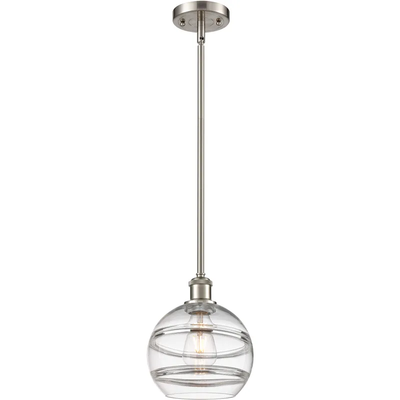 Ballston Rochester 1 Light 8 inch Brushed Satin Nickel Stem Hung Mini Pendant Ceiling Light