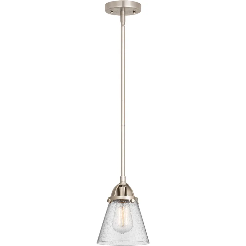 Nouveau 2 Cone LED 6.25 inch Brushed Satin Nickel Mini Pendant Ceiling Light in Seedy