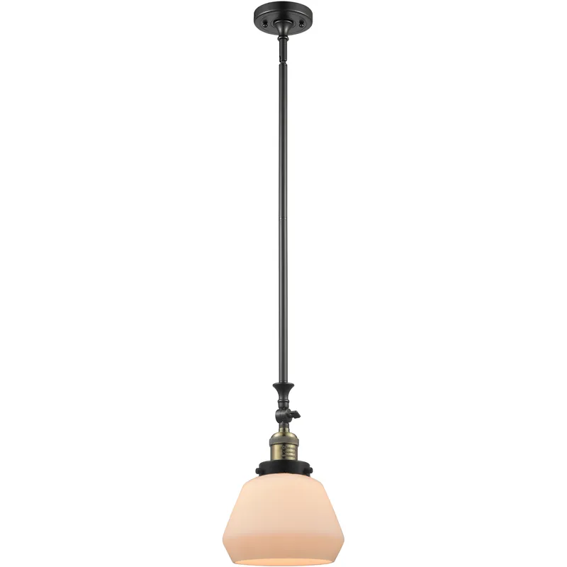 Franklin Restoration Fulton LED 7 inch Black Antique Brass Mini Pendant Ceiling Light in Matte White, Franklin Restoration