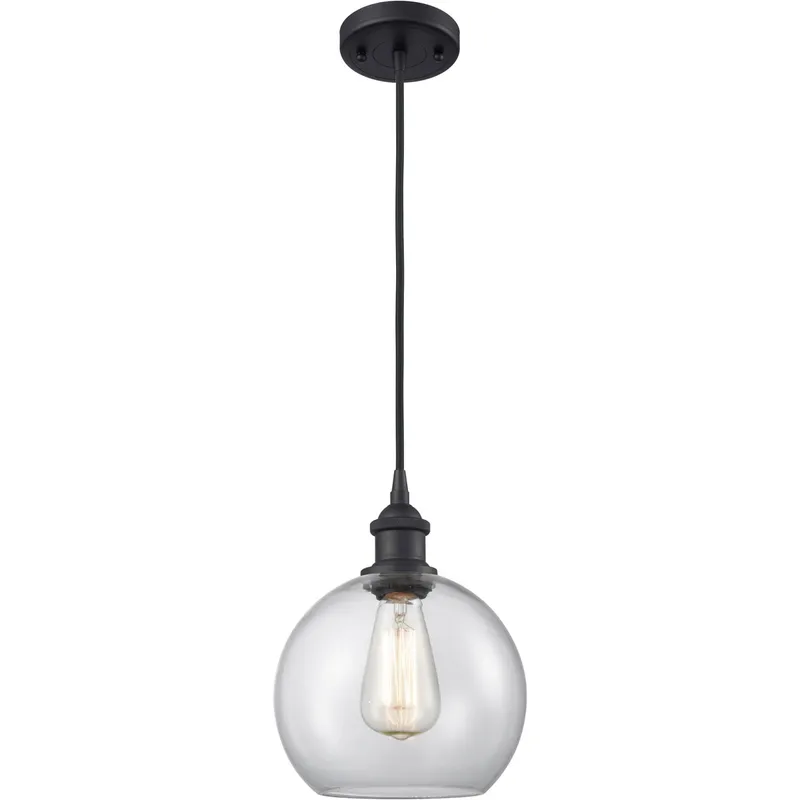 Ballston Athens 1 Light 8 inch Matte Black Mini Pendant Ceiling Light