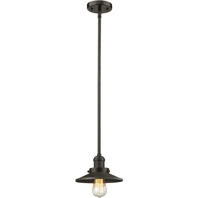 Franklin Restoration Railroad 1 Light 8 inch Oil Rubbed Bronze Mini Pendant Ceiling Light in Incandescent, Franklin Restoration