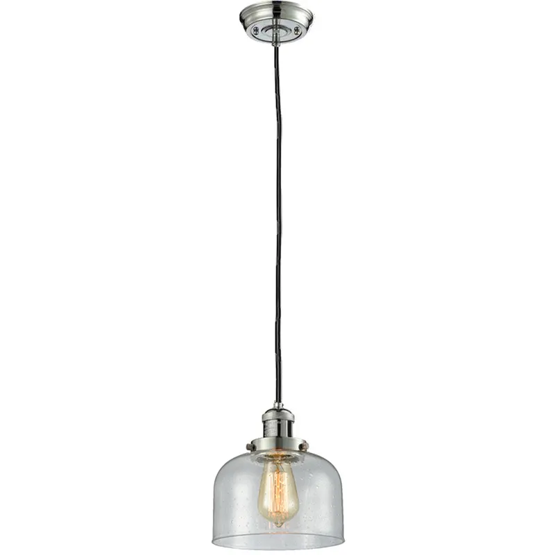 Franklin Restoration Bell 1 Light 8 inch Polished Nickel Mini Pendant Ceiling Light in Incandescent, Seedy, Franklin Restoration