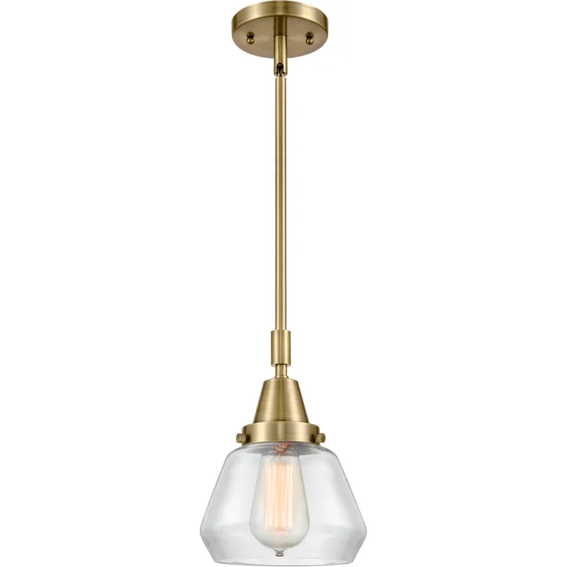 Franklin Restoration Fulton LED 7 inch Antique Brass Mini Pendant Ceiling Light in Clear Glass