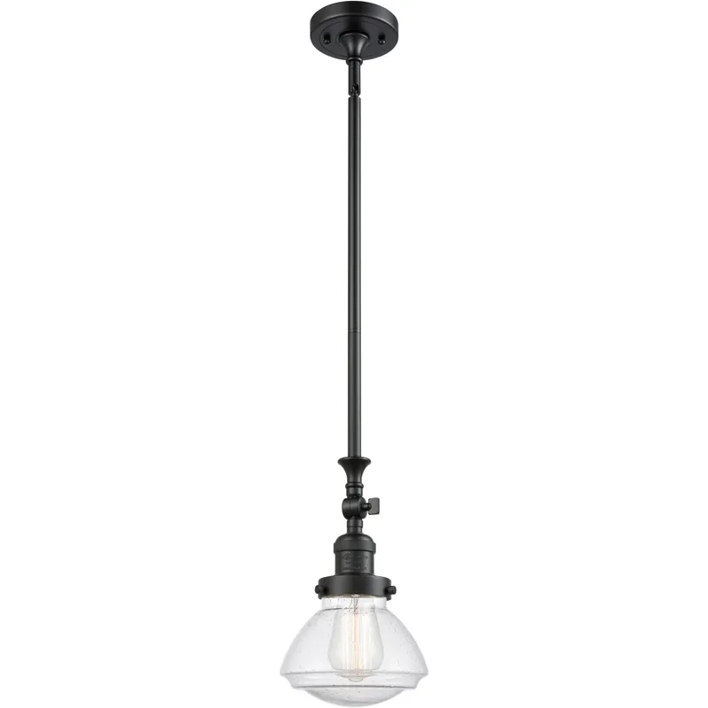 Franklin Restoration Olean 1 Light 6.75 inch Matte Black Mini Pendant Ceiling Light in Incandescent, Seedy, Franklin Restoration