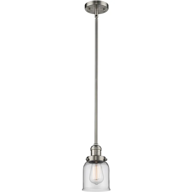 Franklin Restoration Bell 1 Light 5 inch Brushed Satin Nickel Mini Pendant Ceiling Light in Incandescent, Clear, Franklin Restoration