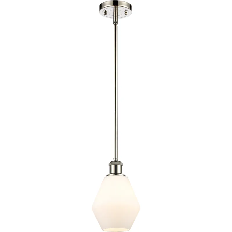 Ballston Cindyrella LED 6 inch Polished Nickel Mini Pendant Ceiling Light in Matte White Glass
