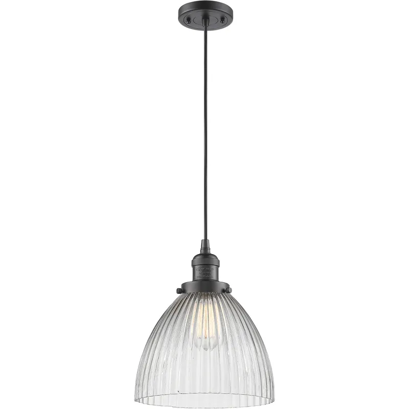 Franklin Restoration Seneca Falls 1 Light 9.5 inch Oil Rubbed Bronze Mini Pendant Ceiling Light in Incandescent, Franklin Restoration