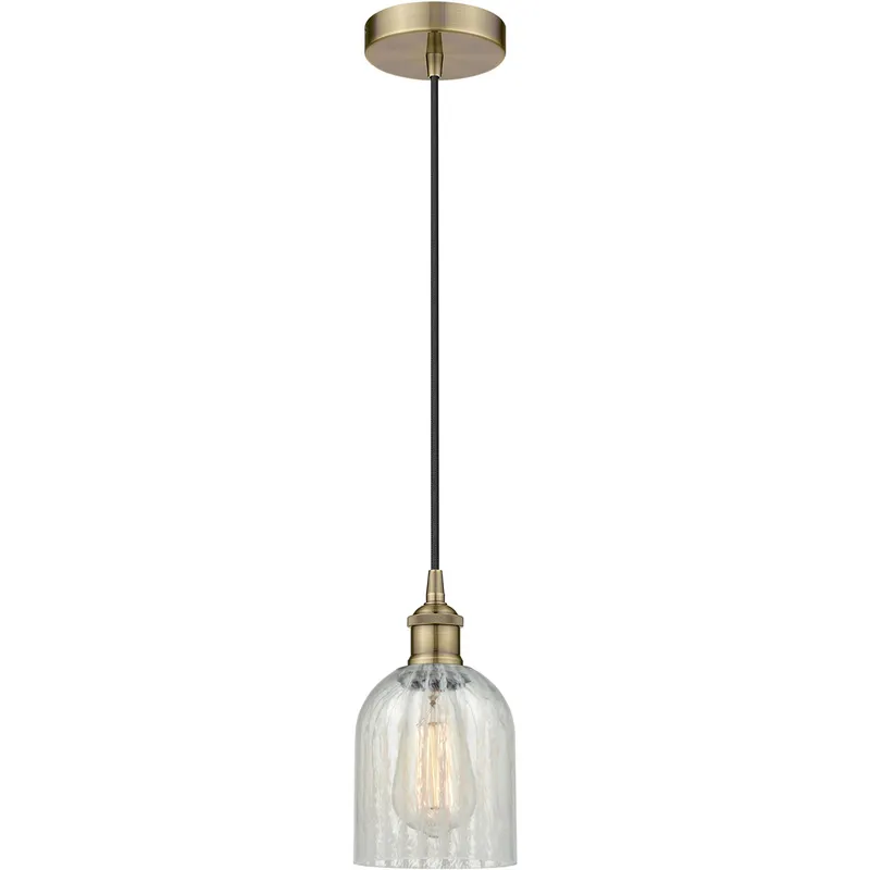Edison Caledonia LED 5 inch Antique Brass Mini Pendant Ceiling Light