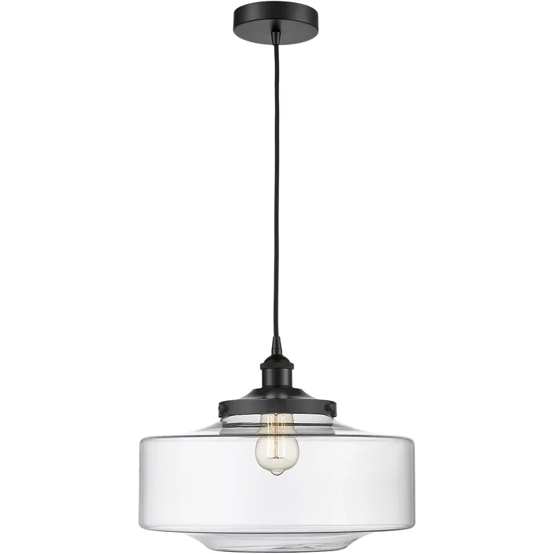 Bridgeton 1 Light 16 inch Matte Black Mini Pendant Ceiling Light in Clear Glass