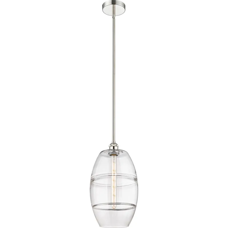 Edison Vaz 1 Light 10 inch Polished Nickel Stem Hung Mini Pendant Ceiling Light