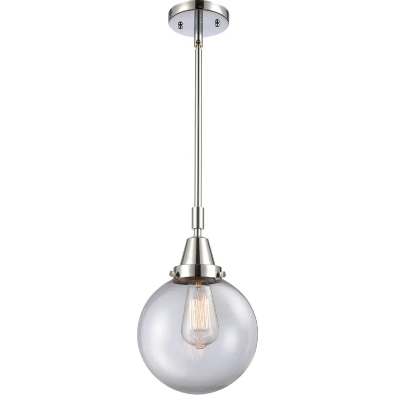 Beacon 1 Light 8 inch Polished Chrome Mini Pendant Ceiling Light in Clear Glass