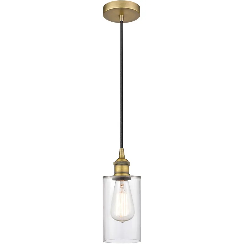 Edison Clymer LED 4 inch Brushed Brass Mini Pendant Ceiling Light