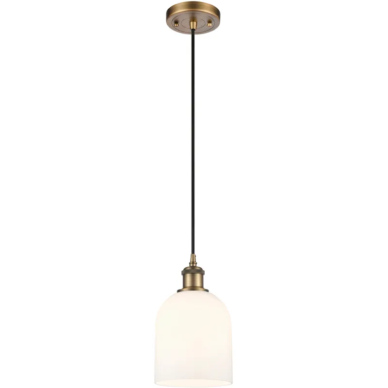 Ballston Bella 1 Light 5.5 inch Brushed Brass Cord Hung Mini Pendant Ceiling Light