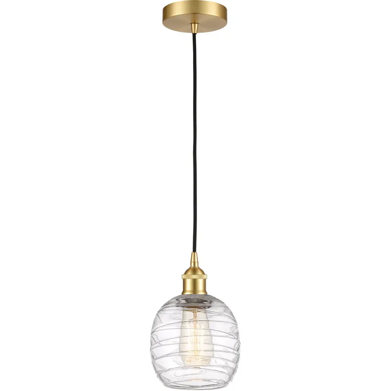 Edison Belfast 1 Light 6 inch Satin Gold Mini Pendant Ceiling Light