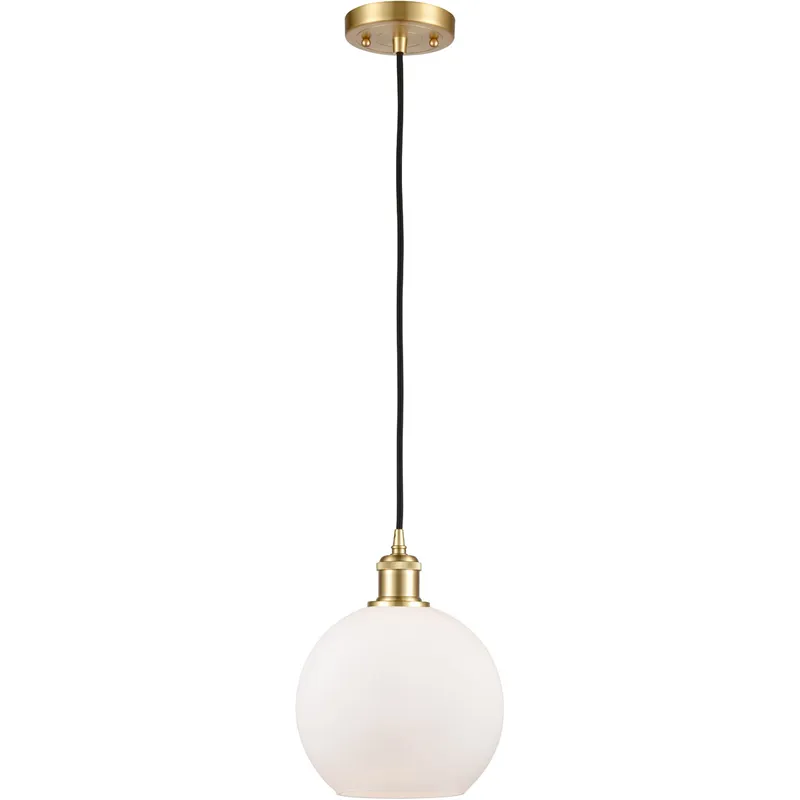 Ballston Athens 1 Light 8 inch Satin Gold Mini Pendant Ceiling Light