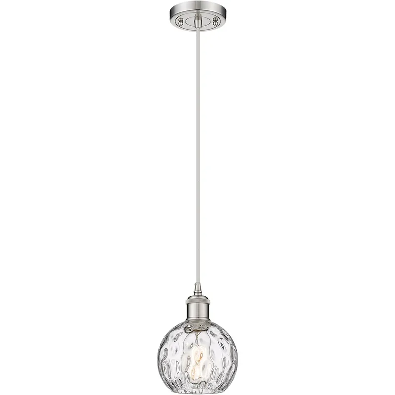 Ballston Athens Water Glass LED 6 inch Brushed Satin Nickel Mini Pendant Ceiling Light