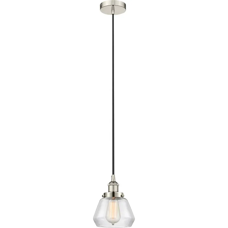 Edison Fulton LED 7 inch Polished Nickel Mini Pendant Ceiling Light