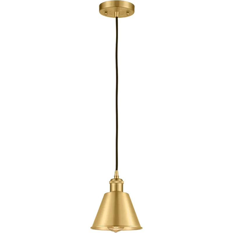 Ballston Smithfield LED 7 inch Satin Gold Mini Pendant Ceiling Light, Ballston