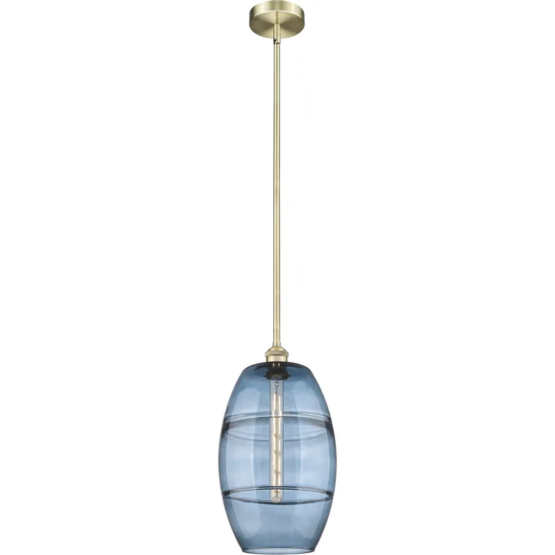 Edison Vaz 1 Light 10 inch Antique Brass Stem Hung Mini Pendant Ceiling Light