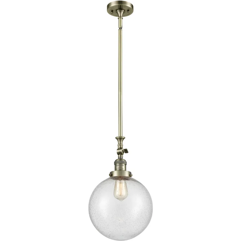 Franklin Restoration Beacon LED 10 inch Antique Brass Mini Pendant Ceiling Light in Seedy, Franklin Restoration