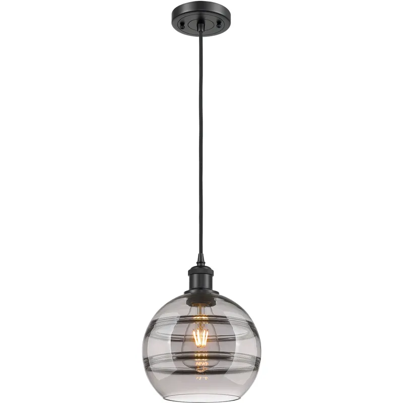 Ballston Rochester 1 Light 8 inch Matte Black Cord Hung Mini Pendant Ceiling Light