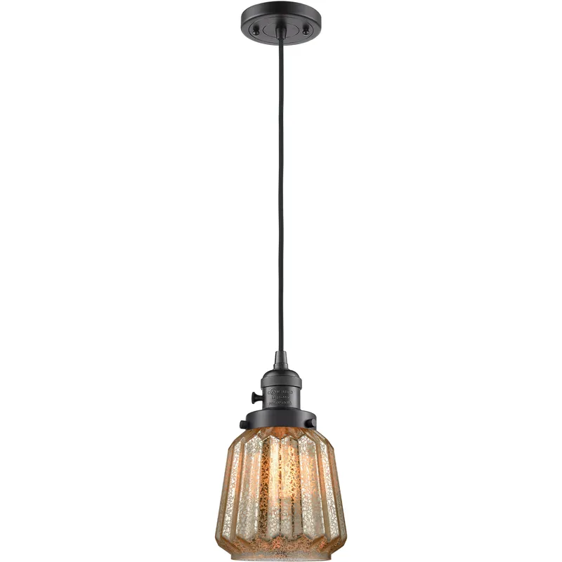 Franklin Restoration Chatham LED 6 inch Oil Rubbed Bronze Mini Pendant Ceiling Light in Mercury