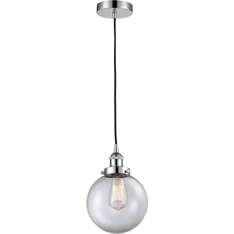 Edison Beacon LED 8 inch Polished Chrome Mini Pendant Ceiling Light