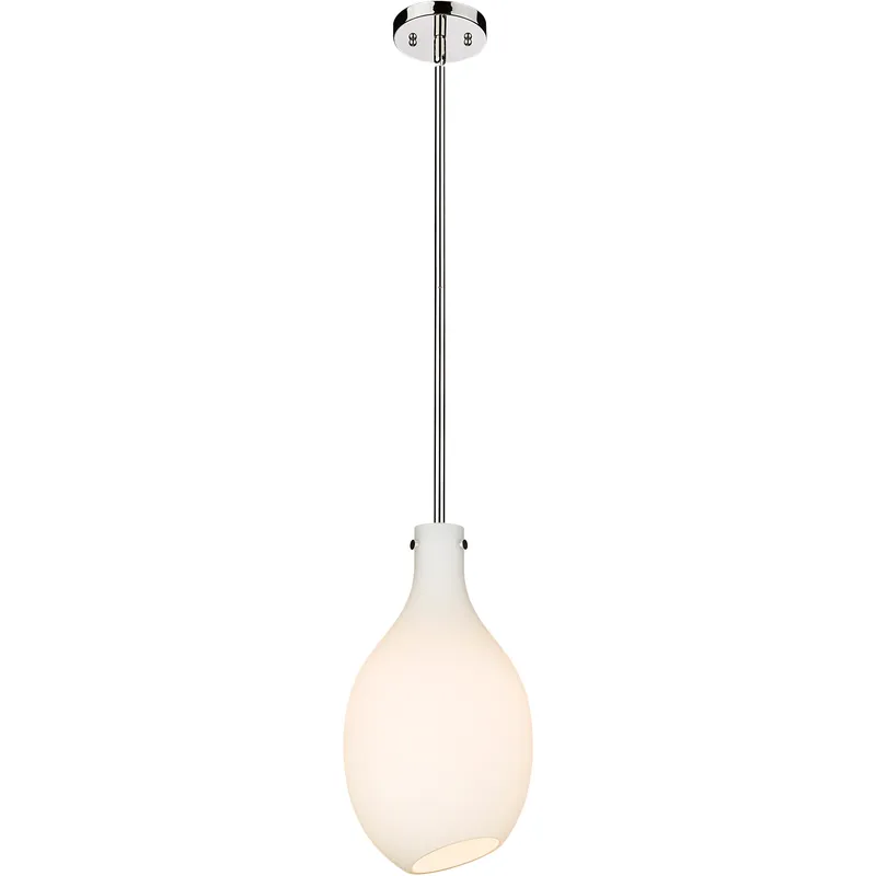 Norwalk 1 Light 9 inch Polished Nickel Mini Pendant Ceiling Light in Matte White Glass
